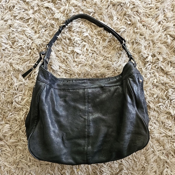 Olivia Harris Black Leather Chunky Handbag - Picture 7 of 11
